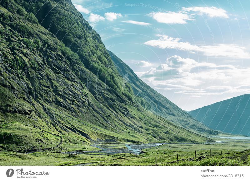 GLENCOE 4 Natur Landschaft Berge u. Gebirge grün Tal Schottland Highlands Ferien & Urlaub & Reisen wandern Idylle Farbfoto Außenaufnahme Menschenleer