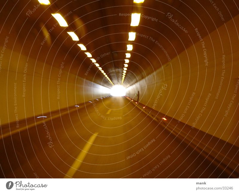 Fluchtpunkt Tunnel Licht Verkehr Beleuchtung Fluchpunkt Perspektive Ende