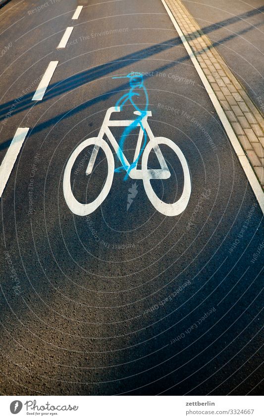 Fahrradtour Asphalt Fahrbahnmarkierung Fahrradfahren Hinweisschild Grafik u. Illustration Ecke Kurve Linie Mann Schilder & Markierungen Mensch Navigation