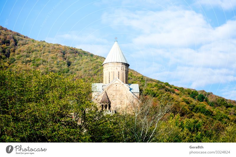 alte antike christliche Kirche mit einer Kuppel und einem Kreuz in einem Wald Ferien & Urlaub & Reisen Tourismus Berge u. Gebirge Natur Landschaft Pflanze