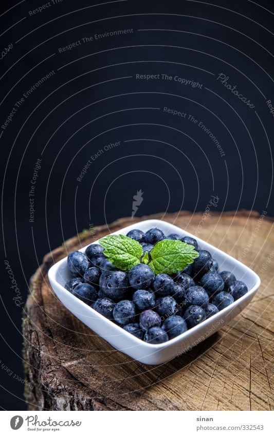 Blaubeeren auf einem Baumstumpf Frucht Dessert Bioprodukte Vegetarische Ernährung Diät Fasten Gesundheit Gesundheitswesen Sommer Natur lecker Feinschmecker