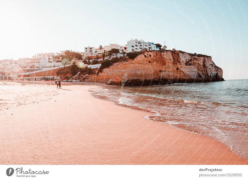 Carvoeiro am Morgen mediterran Fischerdorf Urlaubsort Portugal Algarve Ferien & Urlaub & Reisen Sandstrand weiß Sommer Wege & Pfade Außenaufnahme