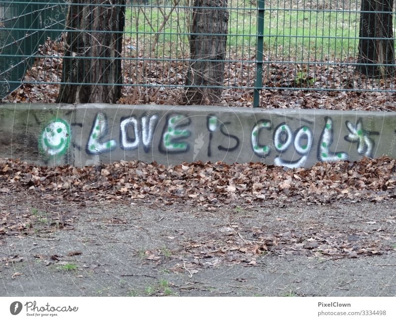 Graffiti in der Großstadt Liebe Schriftzeichen Farbfoto Gefühle Herz Mauer Verliebtheit