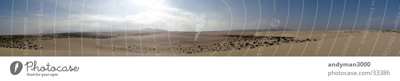 Panoram El Jable Panorama (Aussicht) Fuerteventura heiß Physik Einsamkeit Menschenleer Wüste Sand Stranddüne Sonne Wärme Ferne groß Panorama (Bildformat)