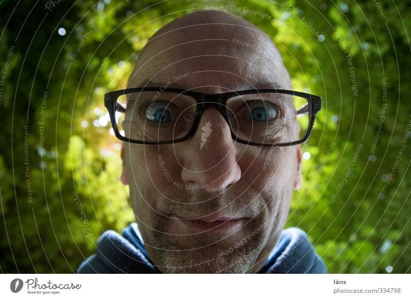 sind wir nicht alle ein bisschen blunaaa Mensch maskulin Mann Erwachsene Kopf Gesicht 1 45-60 Jahre Umwelt Pflanze Baum Brille Glatze Dreitagebart Neugier