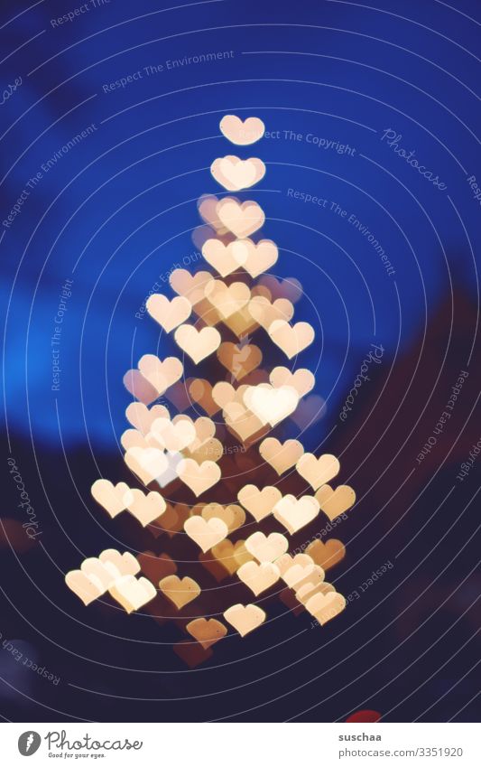 herzdings für alle einsamen herzen Baum Weihnachtsbaum Herzbaum abstrakt Herze viele Licht Experiment Unschärfe Valentinstag Liebe Zuneigung Hoffnung