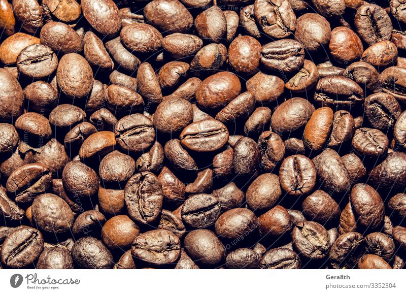 Textur ganze gebratene Kaffeekörner Makro Getreide Tapete gebrauchen Hintergrund blanko trinken duftig Konsistenz Makroaufnahme Muster