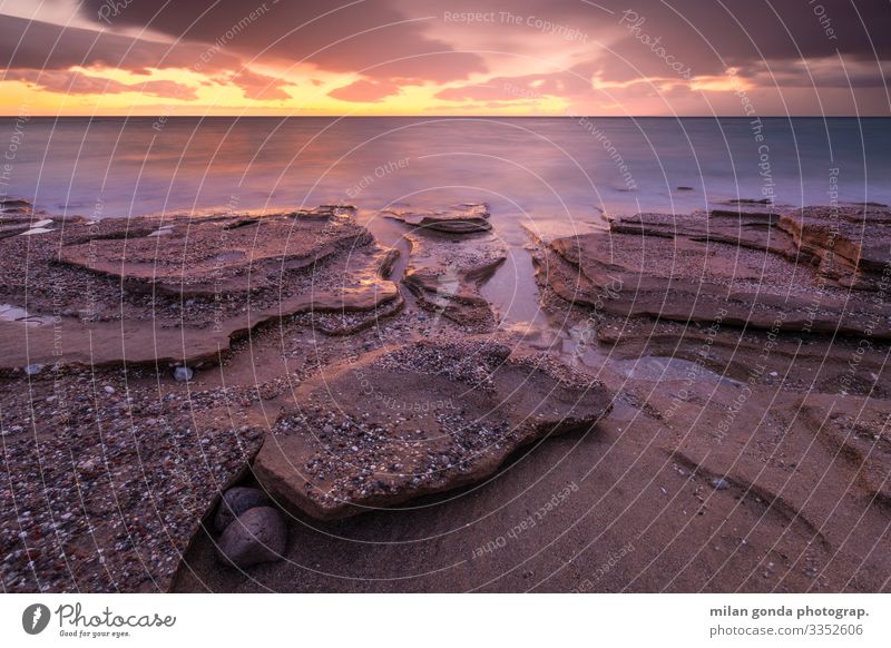Kreta. Strand Meer Natur Horizont Felsen Küste Stimmung Europa mediterran Griechenland Crete Lasithi Goudouras Meereslandschaft Gesteinsformationen