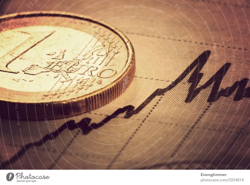 Euro Kapitalwirtschaft Börse Geldinstitut Armut positiv reich Optimismus sparsam Enttäuschung Hoffnung Handel Geldmünzen Zahlungsmittel Diagramm trendy Farbfoto
