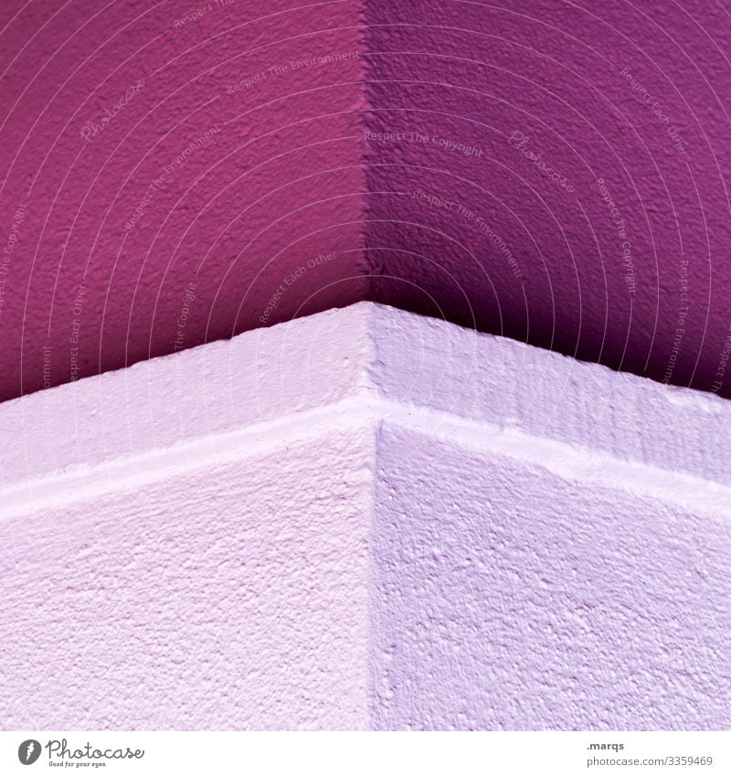 Ecke Beton Betonwand lila minimalistisch Grafik u. Illustration Geometrie einfach Farbe Stil Detailaufnahme