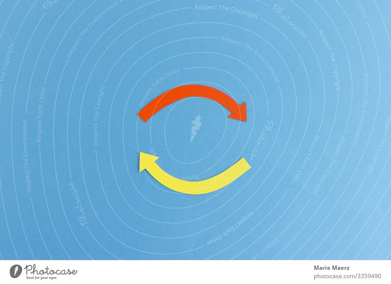 Kreislauf | Zwei Pfeile im Kreis Wechselwirkung pfeile Verstärkung Prozess illustration Grafik u. Illustration Bewegung Konzepte & Themen Detailaufnahme rund