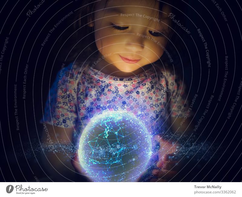 Moderne Wissenschaft und Technologie beginnt mit der Kreativität eines Kindes Wissenschaften Fortschritt Zukunft High-Tech Informationstechnologie Internet