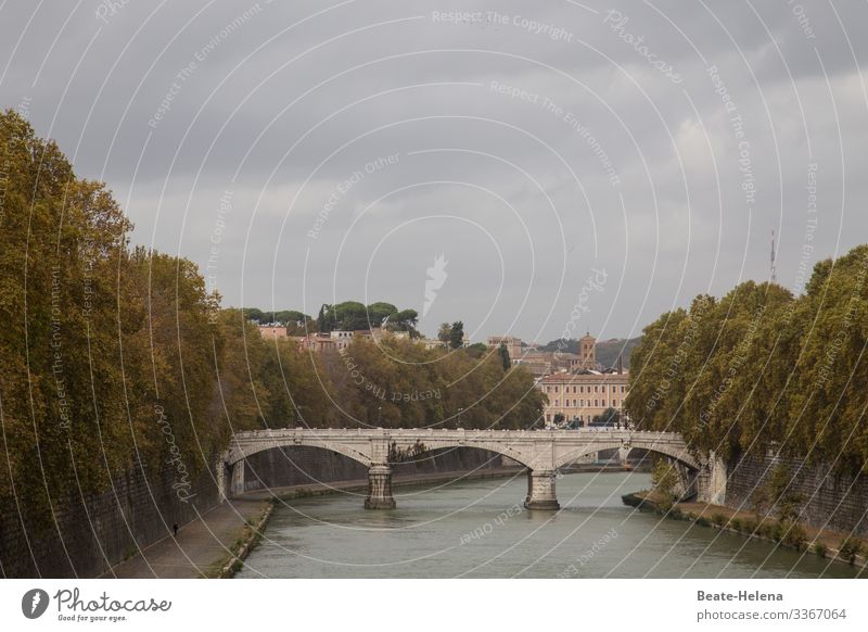 Frankreich im Retro-Stil: Brücke über die Loire Urlaub Stadt Postkartenmotiv Retro-Look im Retro-Look Gemälde retro retro-stil Retro-Farben Vergangenheit