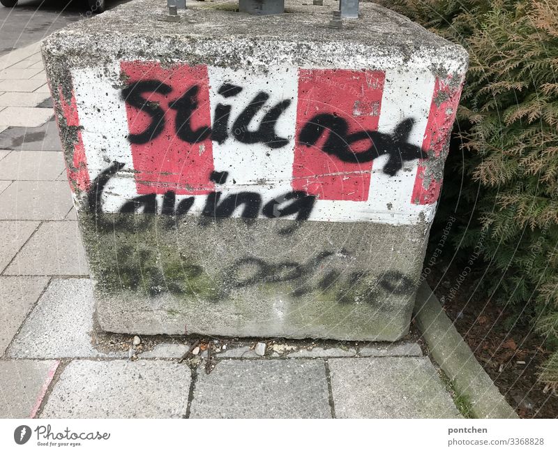 Graffiti-Englischer Text äußert Abneigung gegenüber der Polizei. Polizeigewalt Jugendkultur Subkultur Punk Kommunizieren Ablehnung Wort Schriftzeichen