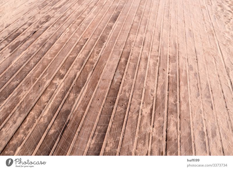 Strandweg aus Holzbohlen im Sonnenuntergang am Strand von Deauville Sommerurlaub Sand Schönes Wetter Wege & Pfade Holzfußboden Holzbrett Linie Streifen einfach