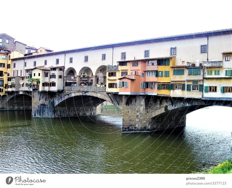 Ponte Vecchio in Florence Ferien & Urlaub & Reisen Natur ancient antique Gateway Arch architecture Arno beauty bridge construction culture day Europa european