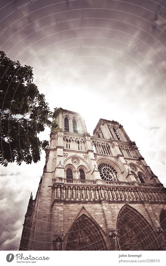 Unsere liebe Frau Himmel Wolken Paris Frankreich Hauptstadt Kirche Bauwerk Gebäude Architektur Kathedrale Notre-Dame leuchten gigantisch Originalität Tapferkeit
