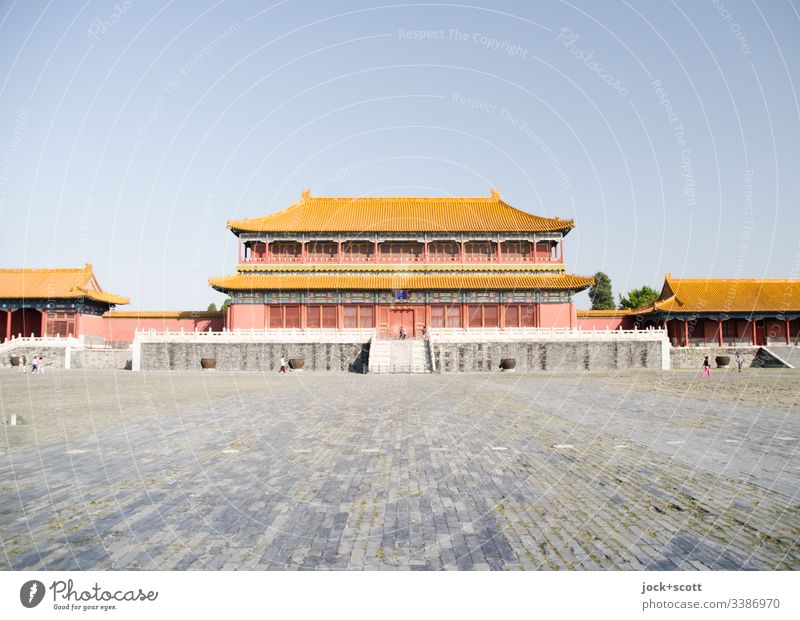 Residenz eines Kaisers Palast Platz Sehenswürdigkeit Bauwerk Pavillon Wahrzeichen Weltkulturerbe historisch kaiserlich Chinesisch Altstadt Weitwinkel