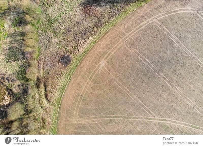 #Feldspuren und Waldrand feld wald von oben drone acker landwirtschaft bäume