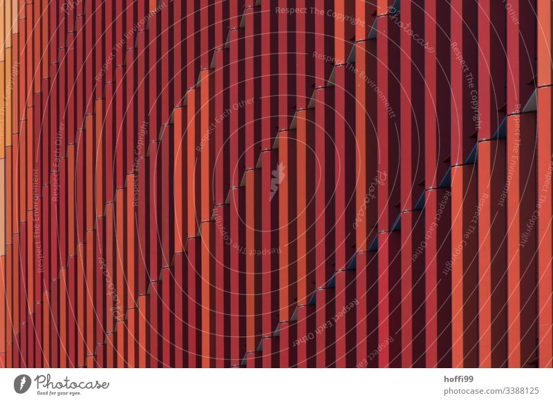 rot gestreifte Aussenfassade minimalistischer Hintergrund minimalistisches Muster Design Farbfoto Strukturen & Formen Geometrie urbane Formen leuchtende Farben