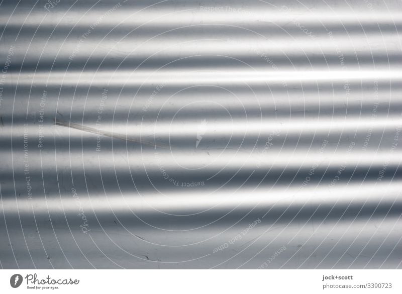 gewellte, graue und glatte Fläche Oberfläche abstrakt Hintergrundbild Strukturen & Formen Detailaufnahme Hintergrund neutral Plane Kunststoff Schatten