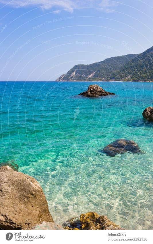 Das Dorf Agios Nikitas auf der Insel Lefkada MEER Urlaub Wasser atemberaubend Griechenland schön lefkada Fischen malerisch ruhig Berge touristisch
