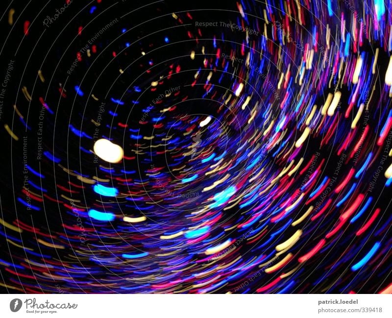 Tunnel of Light ästhetisch blau schwarz Fotografie Stream Verwirbelung Lichtstrahl psychedelisch Warp Geschwindigkeit Farbfoto mehrfarbig Experiment abstrakt
