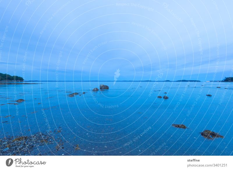 Daemmerung am Meer Dämmerung ufer Meeresufer Maine blau Langzeitbelichtung stille Harmonie entspannung entspannend Urlaub