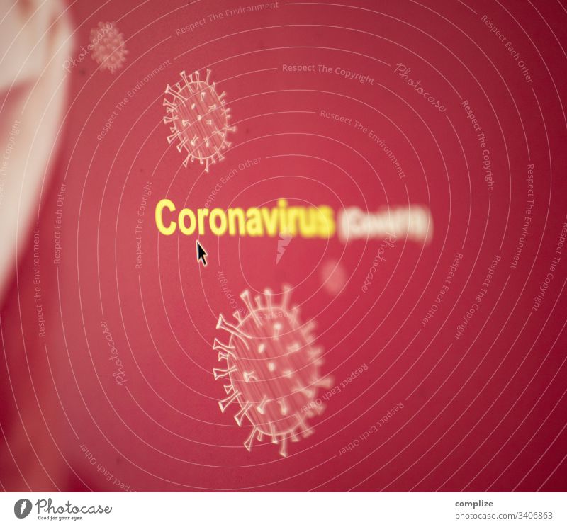 Coronavirus Computer Screen coronavirus covid-19 screen pc arzt information Cursor Maus viren ansteckung Infektion epedemie seuche Medizin