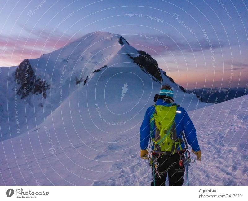 Seilschaft | Ziel in Sicht Mont Blanc Berge u. Gebirge Schnee Gletscher Gipfel Abenteuer Außenaufnahme Frankreich Chamonix Europa Landschaft weiß Erfolg Alpen