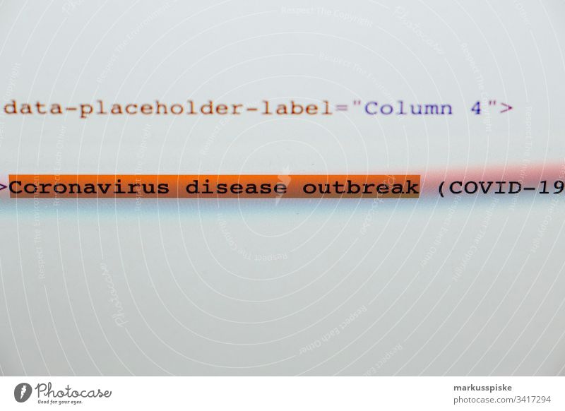 Ausbruch der Coronavirus-Krankheit Alarm Korona Notfall krank Nachricht Ausnahmezustand Viruserkrankung