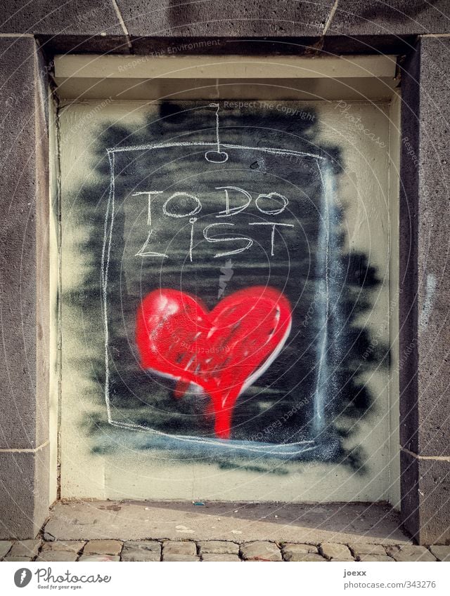 Projekt Mauer Wand Fassade Stein Zeichen Graffiti Herz eckig Kitsch nerdig Wärme braun schwarz weiß Liebe Romantik Begierde geduldig Hoffnung Sehnsucht
