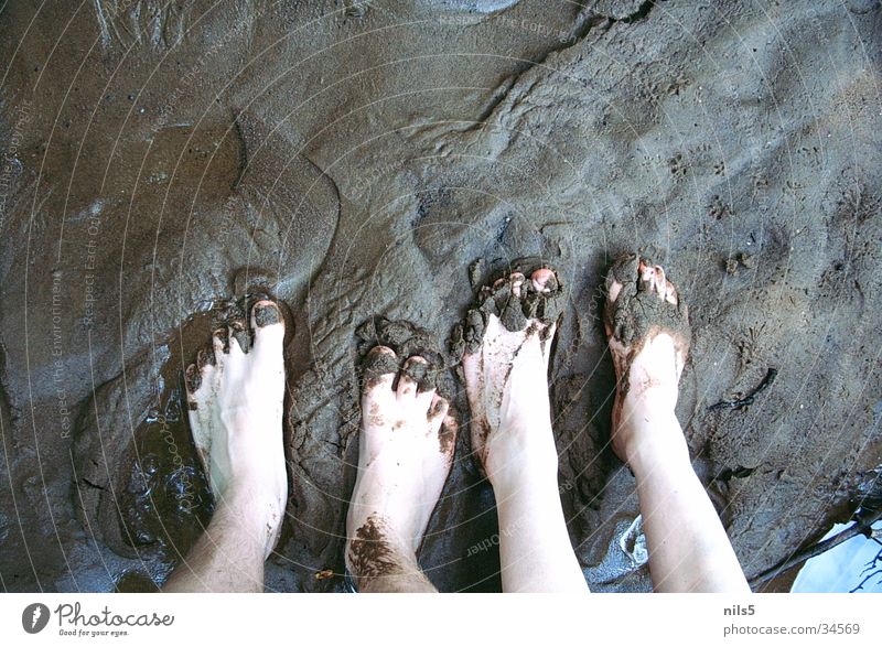 Zeigt her eure Füße! dreckig Schlamm Zehen Mensch Fuß Wattenmeer Nordsee Sand Spuren Barfuß