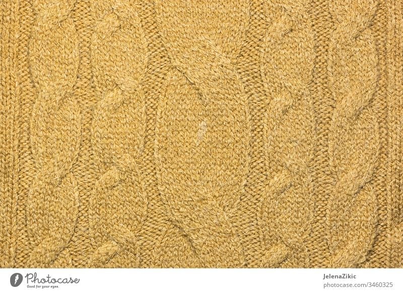 Gelbes Strickpullover-Muster Bekleidung Pullover Stoff Herbst Material Sehne Wollstoff Wolle texturiert Handwerk gestreift Struktur handgefertigt Textur Raster