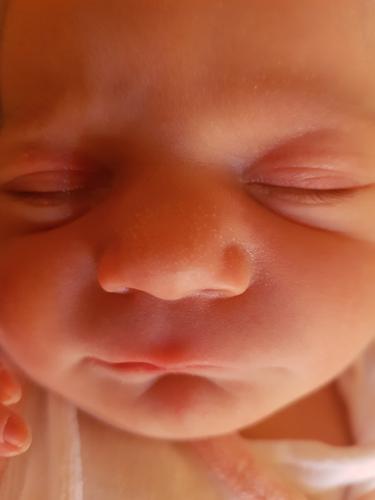 Babygesicht Totale Neugeboren Neugeborenes Child Kind Geburt Nase Augen Mund Haut Babyhaut Schlaf ruhe