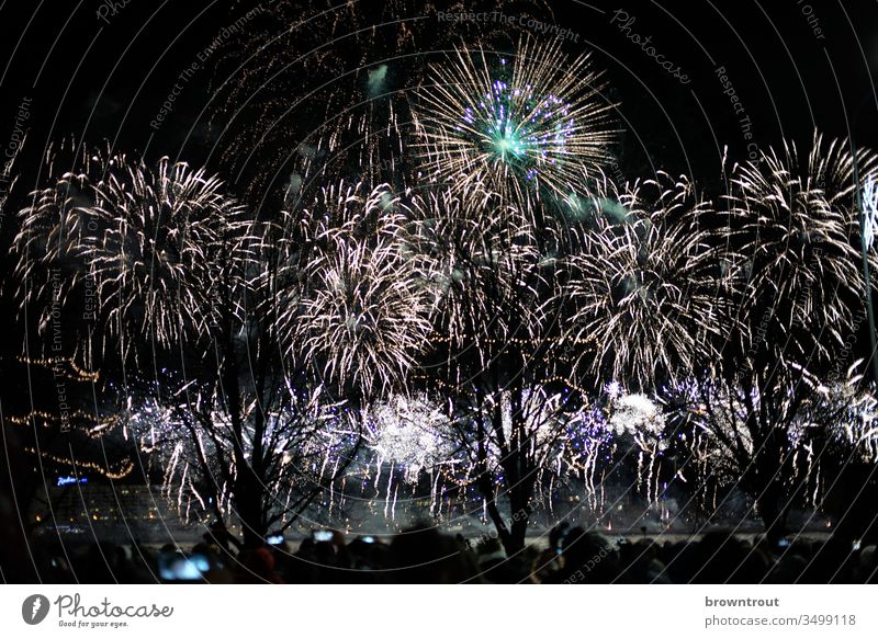 Sylvester Feuerwerk in Riga Nacht Party Knall erleuchtet raketen silvesterrakete
