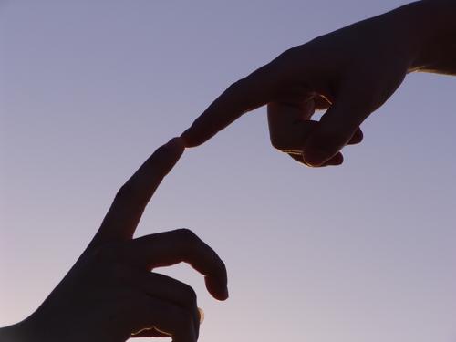 E.T. Hand Finger berühren Sonnenuntergang Mensch fingerspitzen Verabredung e.t. michelangelo