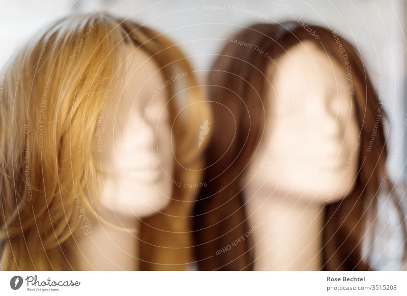 Zwei Perucken Haarfarbe Ein Lizenzfreies Stock Foto Von Photocase