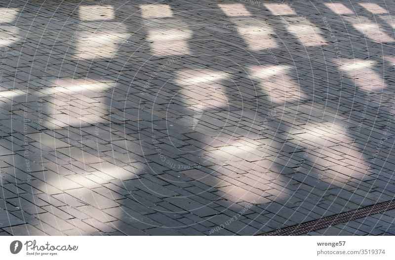 Licht und Schatten | Reflexionen auf dem Gehweg Lichtreflexe Licht & Schatten Menschenleer Farbfoto Außenaufnahme Tag Kontrast Lichterscheinung Fensterscheibe