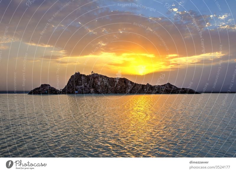 Danakil-Salzebenen im Sonnenuntergang, Äthiopien Natur Dallol Sand Himmel Wasser Afrika reisen Landschaft wüst MEER national heiß See Felsen Morgen