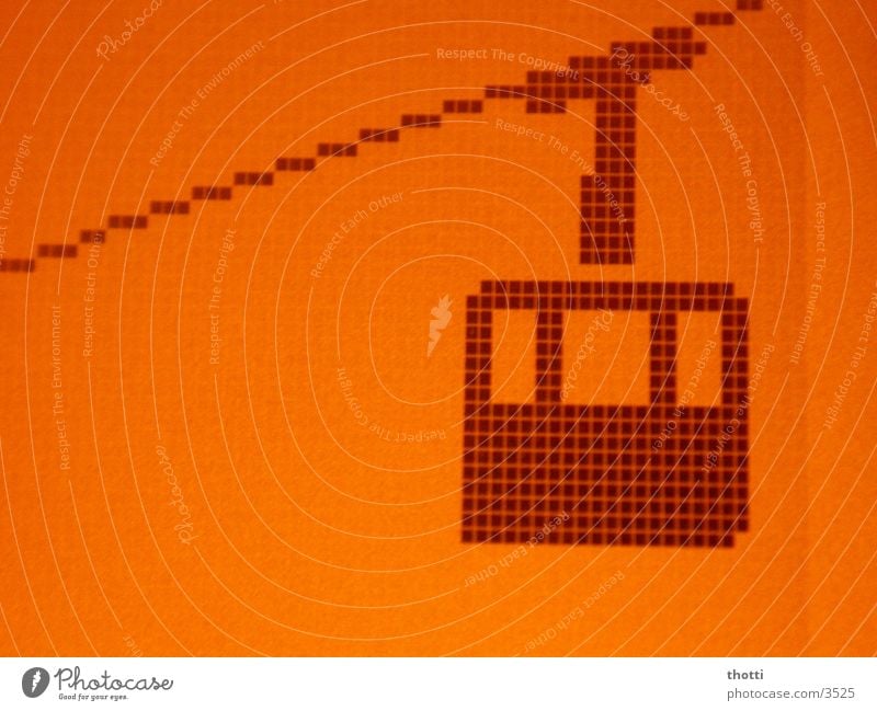 Seilbahn Logo Handy Symbole & Metaphern Ikon Bildschirm orange Berge u. Gebirge Anzeige