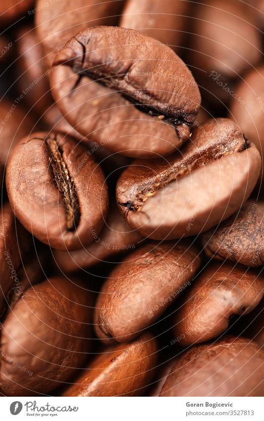 Kaffee Bohnen Körner trinken Lebensmittel Detailaufnahme Makro Nahaufnahme Hintergrund Textur
