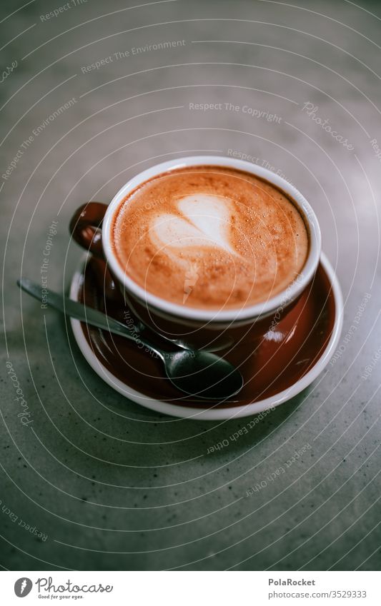 #AS# Ein Herz für Kaffee Tasse Kaffeetasse Kaffeetrinken Kaffeepause Heißgetränk lecker Latteart Barista Kaffeetisch Detailaufnahme Morgenmuffel