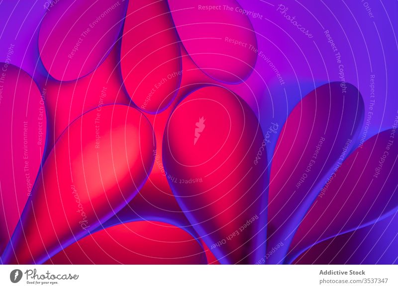 Bunter geometrischer Hintergrund mit hellen Tropfen abstrakt Form Farbe Schaumblase Blütenblatt mehrfarbig Regenbogen Steigung Vorlage Textur Geometrie