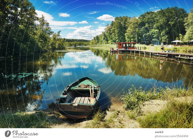 Nussschale See Mecklenburg-Vorpommern draußen Außenaufnahme Landschaft Wasser Himmel Reflexion & Spiegelung Wolken Spiegelsee Farbfoto Natur Menschenleer blau
