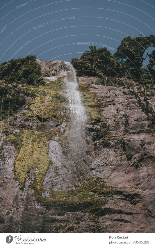 #As# Tropfenfall Wasserfall Wassertropfen Neuseeland Neuseeland Landschaft Milford Sound Natur Außenaufnahme Berge u. Gebirge Farbfoto Menschenleer