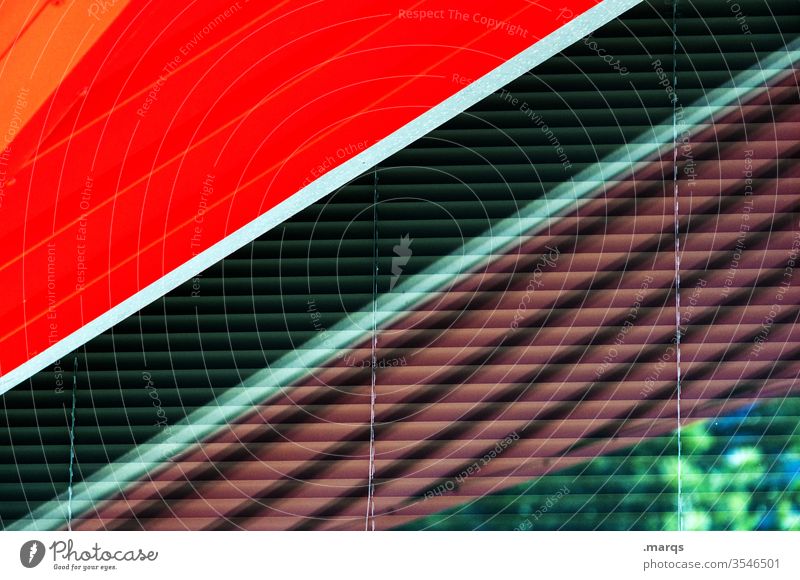 Blende Linie abstrakt Reflexion & Spiegelung Strukturen & Formen Fenster rot schwarz Geometrie Design Sonnenblende