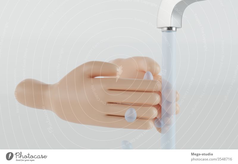 3D-Illustration. Waschen Sie Ihre Hände, um Infektionen zu vermeiden. Covid-19. Hygiene 3d Grafik u. Illustration Coronavirus covid-19 Pflege Schutz behüten