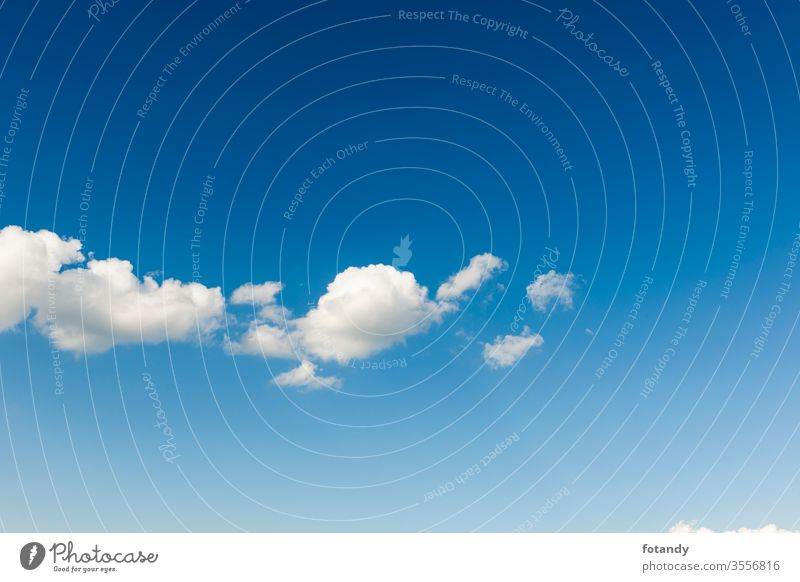 Weißes Wolkenband gegen blauen Himmel horizontal Kumulus Cumuluswolke himmelblau hintergrund Idylle Jahreszeit Landschaft leicht Leichtigkeit luft Meteorologie