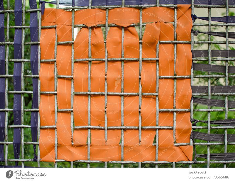 Flechtkunst im Gartenzaun Zaun abstrakt Hintergrundbild Begrenzung eckig Strukturen & Formen Detailaufnahme Stoff Streifen Flechten Kreativität